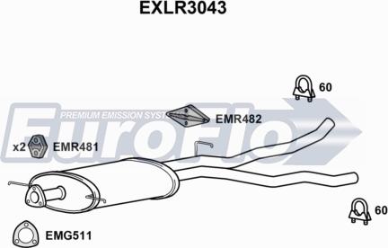 EuroFlo EXLR3043 - Silenziatore centrale autozon.pro