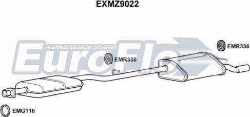 EuroFlo EXMZ9022 - Silenziatore centrale / posteriore autozon.pro