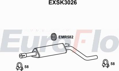 EuroFlo EXSK3026 - Inserto ammortizzazione, Silenziatore posteriore autozon.pro