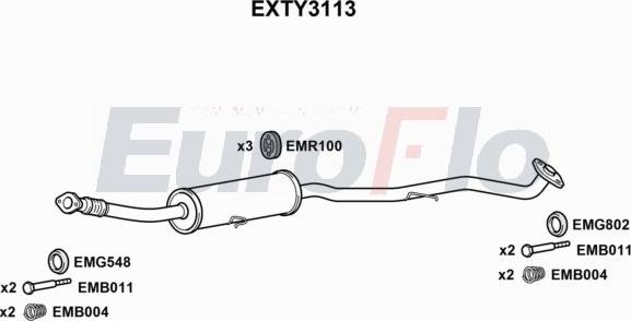 EuroFlo EXTY3113 - Inserto ammortizzazione, Silenziatore posteriore autozon.pro