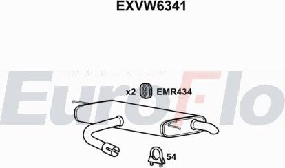 EuroFlo EXVW6341 - Inserto ammortizzazione, Silenziatore posteriore autozon.pro