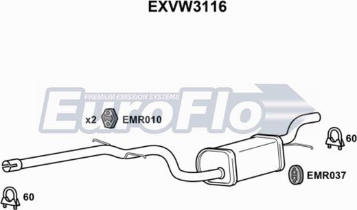 EuroFlo EXVW3116 - Silenziatore centrale autozon.pro