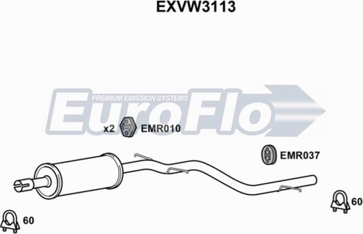 EuroFlo EXVW3113 - Silenziatore centrale autozon.pro