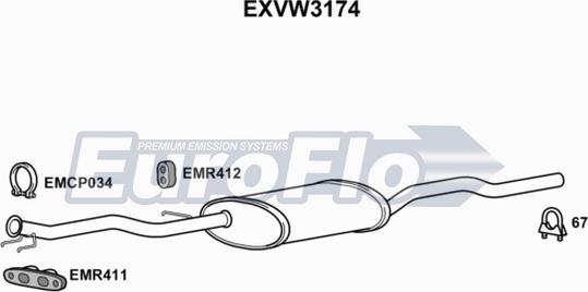 EuroFlo EXVW3174 - Silenziatore centrale autozon.pro