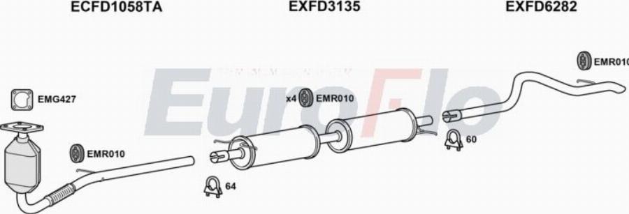 EuroFlo FDTRA20D 7011A00 - Impianto gas scarico autozon.pro