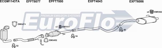 EuroFlo FT50013D 1001E - Impianto gas scarico autozon.pro