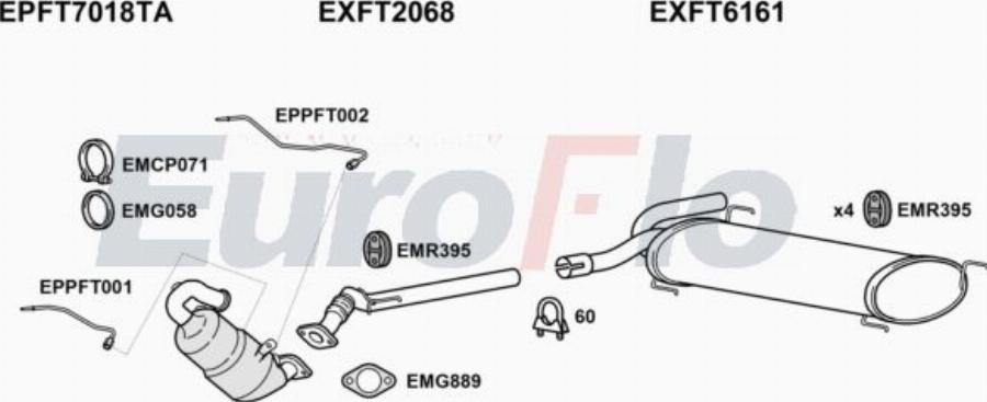 EuroFlo FTDUC23D 6009C - Impianto gas scarico autozon.pro