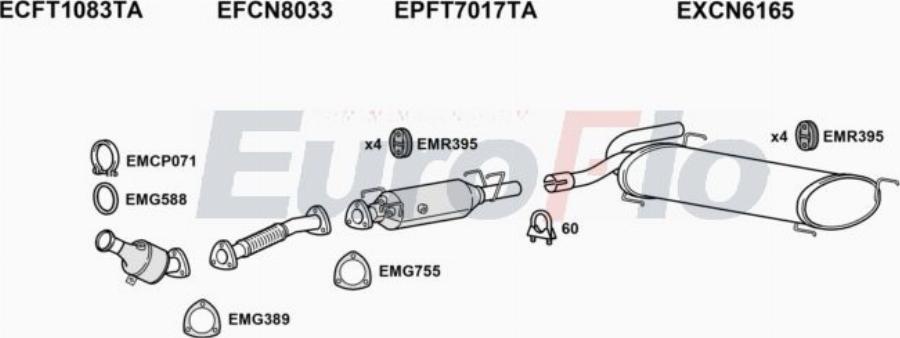 EuroFlo FTDUC23D 6009A00 - Impianto gas scarico autozon.pro