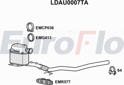 EuroFlo LDAU0007TA - Filtro antiparticolato / particellare, Impianto gas scarico autozon.pro