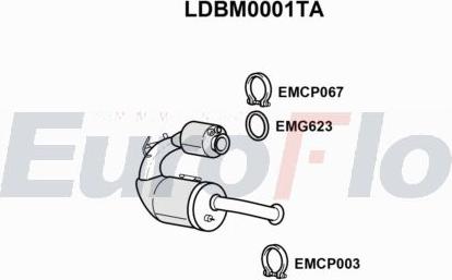 EuroFlo LDBM0001TA - Filtro antiparticolato / particellare, Impianto gas scarico autozon.pro