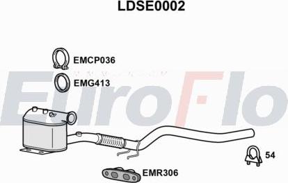 EuroFlo LDSE0002 - Filtro antiparticolato / particellare, Impianto gas scarico autozon.pro