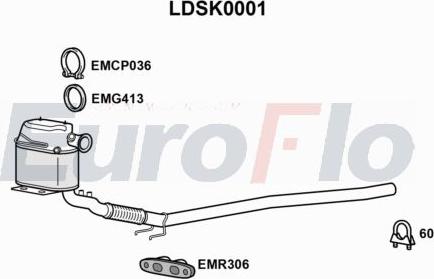 EuroFlo LDSK0001 - Filtro antiparticolato / particellare, Impianto gas scarico autozon.pro