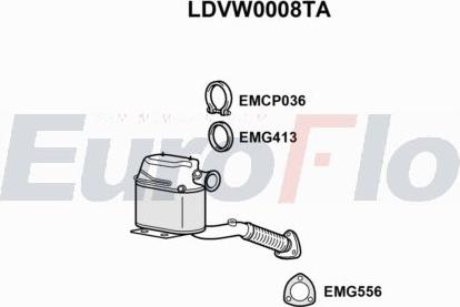 EuroFlo LDVW0008TA - Filtro antiparticolato / particellare, Impianto gas scarico autozon.pro