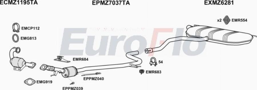 EuroFlo MZA2013 2001B - Impianto gas scarico autozon.pro