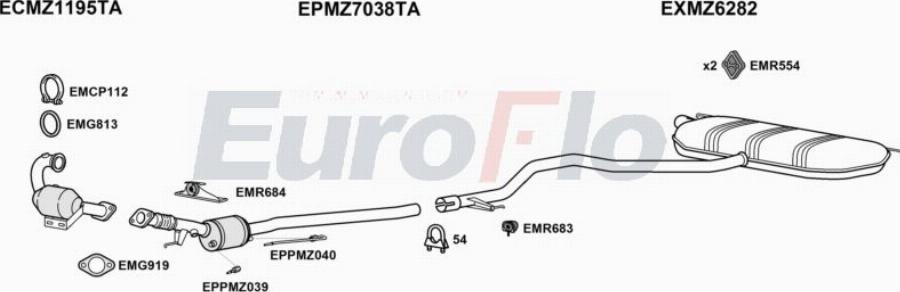 EuroFlo MZA2013 2001D - Impianto gas scarico autozon.pro