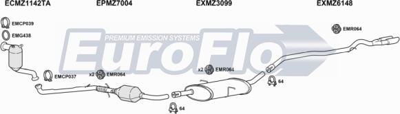 EuroFlo MZB2020D 6001L - Impianto gas scarico autozon.pro