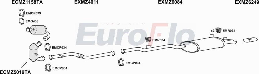 EuroFlo MZCLK221D 4001B - Impianto gas scarico autozon.pro