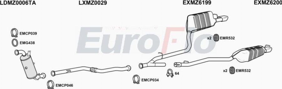 EuroFlo MZE3021D 0204LHD - Impianto gas scarico autozon.pro