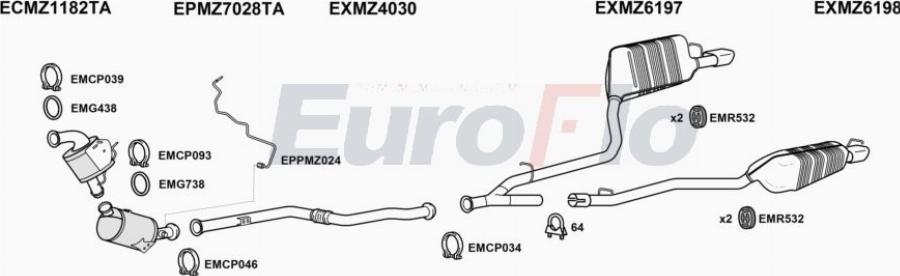 EuroFlo MZE3021D 2001B - Impianto gas scarico autozon.pro