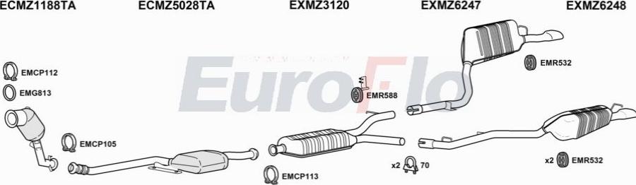 EuroFlo MZE2520 3001B - Impianto gas scarico autozon.pro