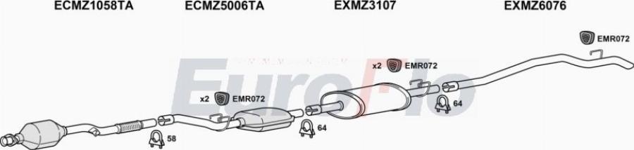 EuroFlo MZSPR27D 7000A05 - Impianto gas scarico autozon.pro