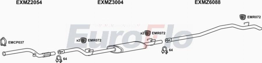 EuroFlo MZSPR27D 7000B01 - Impianto gas scarico autozon.pro