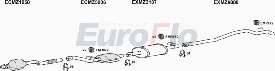 EuroFlo MZSPR27D 7000B03 - Impianto gas scarico autozon.pro