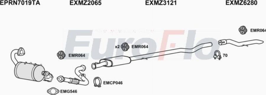 EuroFlo MZVIT16D 7005D - Impianto gas scarico autozon.pro