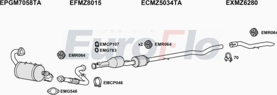 EuroFlo MZVIT16D 7005H - Impianto gas scarico autozon.pro