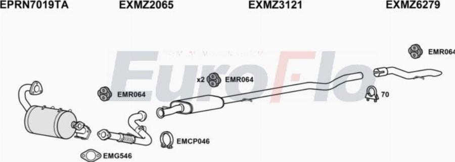 EuroFlo MZVIT16D 7005C - Impianto gas scarico autozon.pro