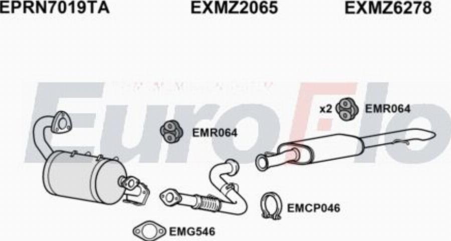 EuroFlo MZVIT16D 7005B - Impianto gas scarico autozon.pro