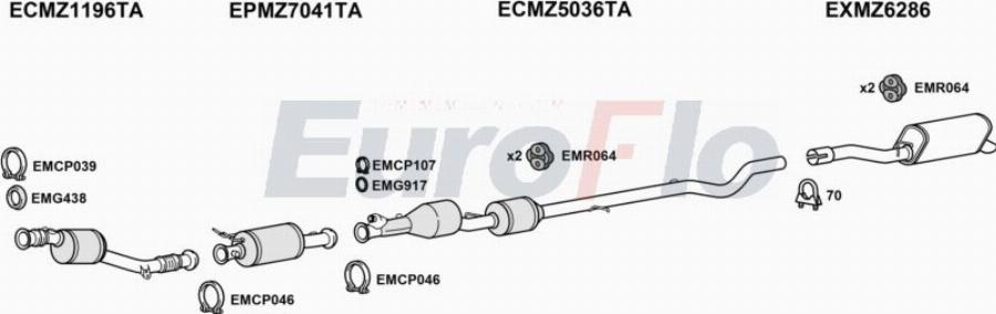 EuroFlo MZVIT21D 6042F - Impianto gas scarico autozon.pro