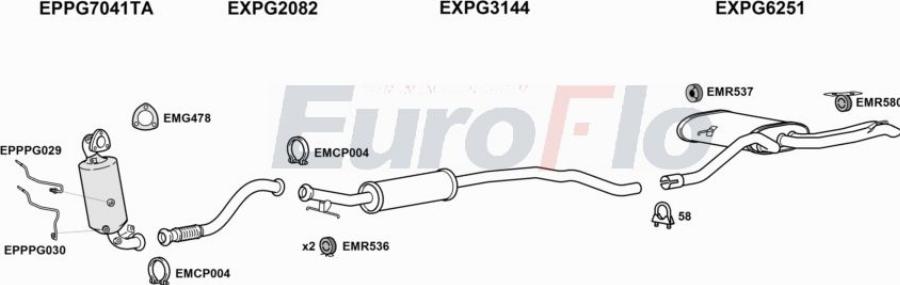 EuroFlo PG30816 3032 - Impianto gas scarico autozon.pro