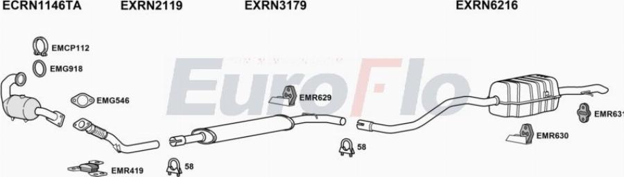 EuroFlo RNMEG16 1029 - Impianto gas scarico autozon.pro