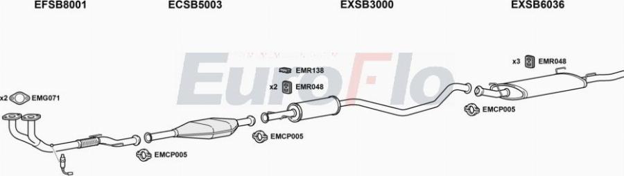 EuroFlo SB90020 4001A00 - Impianto gas scarico autozon.pro