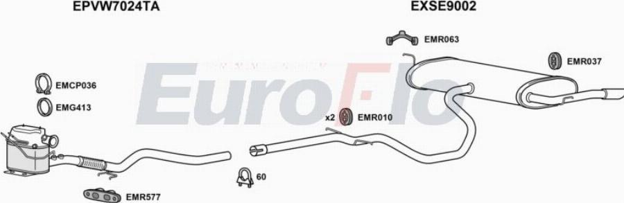 EuroFlo SELEO16D 1001D - Impianto gas scarico autozon.pro