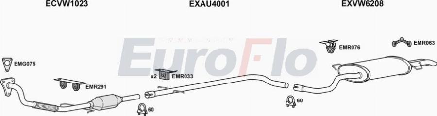 EuroFlo VWGOL19D 3015A00 - Impianto gas scarico autozon.pro