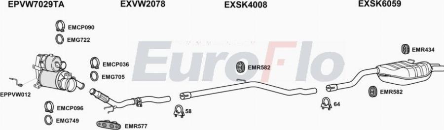 EuroFlo SKOCT20D 3042B - Impianto gas scarico autozon.pro