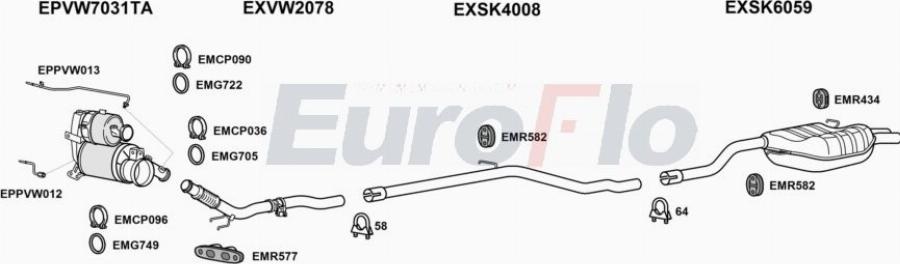 EuroFlo SKOCT20D 3042E - Impianto gas scarico autozon.pro