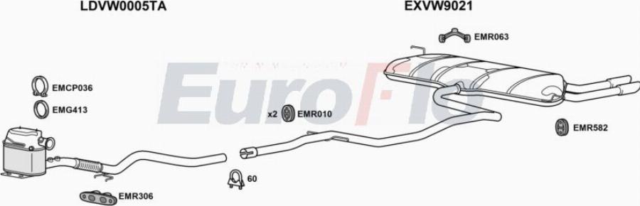 EuroFlo VWBEE20D 0104LHD - Impianto gas scarico autozon.pro