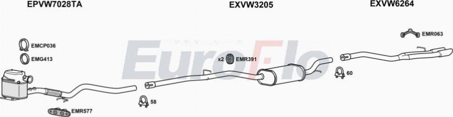 EuroFlo VWCC20D 4001 - Impianto gas scarico autozon.pro