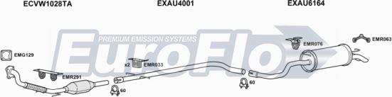 EuroFlo VWGOL19D 1015G - Impianto gas scarico autozon.pro