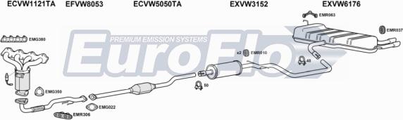 EuroFlo VWGOL14 1036 - Impianto gas scarico autozon.pro