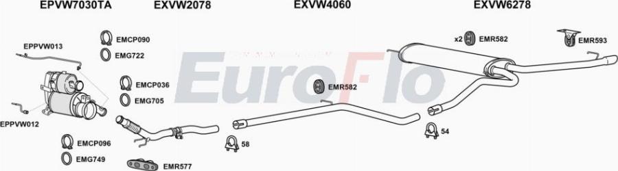 EuroFlo VWGOL16D 3014D - Impianto gas scarico autozon.pro