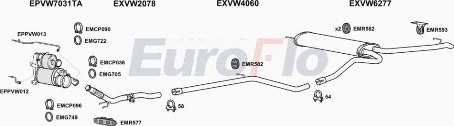 EuroFlo VWGOL16D 3014E - Impianto gas scarico autozon.pro