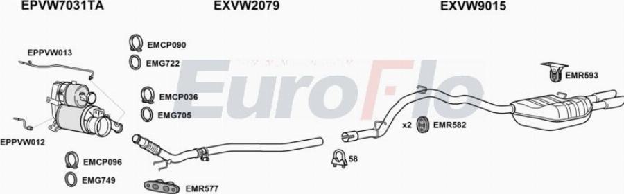 EuroFlo VWGOL20D 3020B - Impianto gas scarico autozon.pro