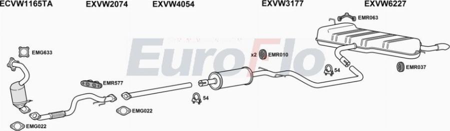 EuroFlo VWGOL12 1004A00 - Impianto gas scarico autozon.pro