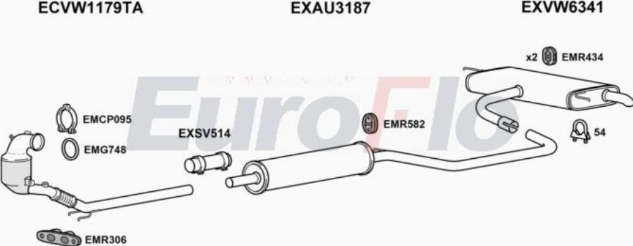 EuroFlo VWGOL12 1008 - Impianto gas scarico autozon.pro