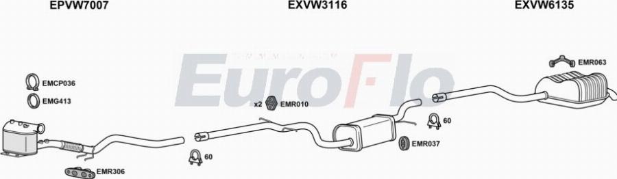 EuroFlo VWGOL20D 3001A00 - Impianto gas scarico autozon.pro