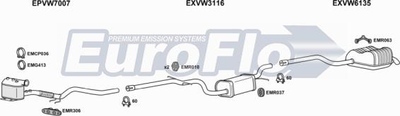 EuroFlo VWGOL20D 3001A - Impianto gas scarico autozon.pro